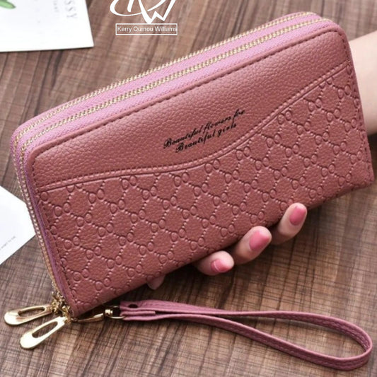 Pink Leather Women Wallet